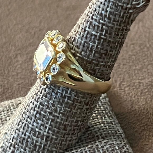 Brent Neale look-alike Flush Mount East-West Gold Plated Ring - Picture 10 of 16